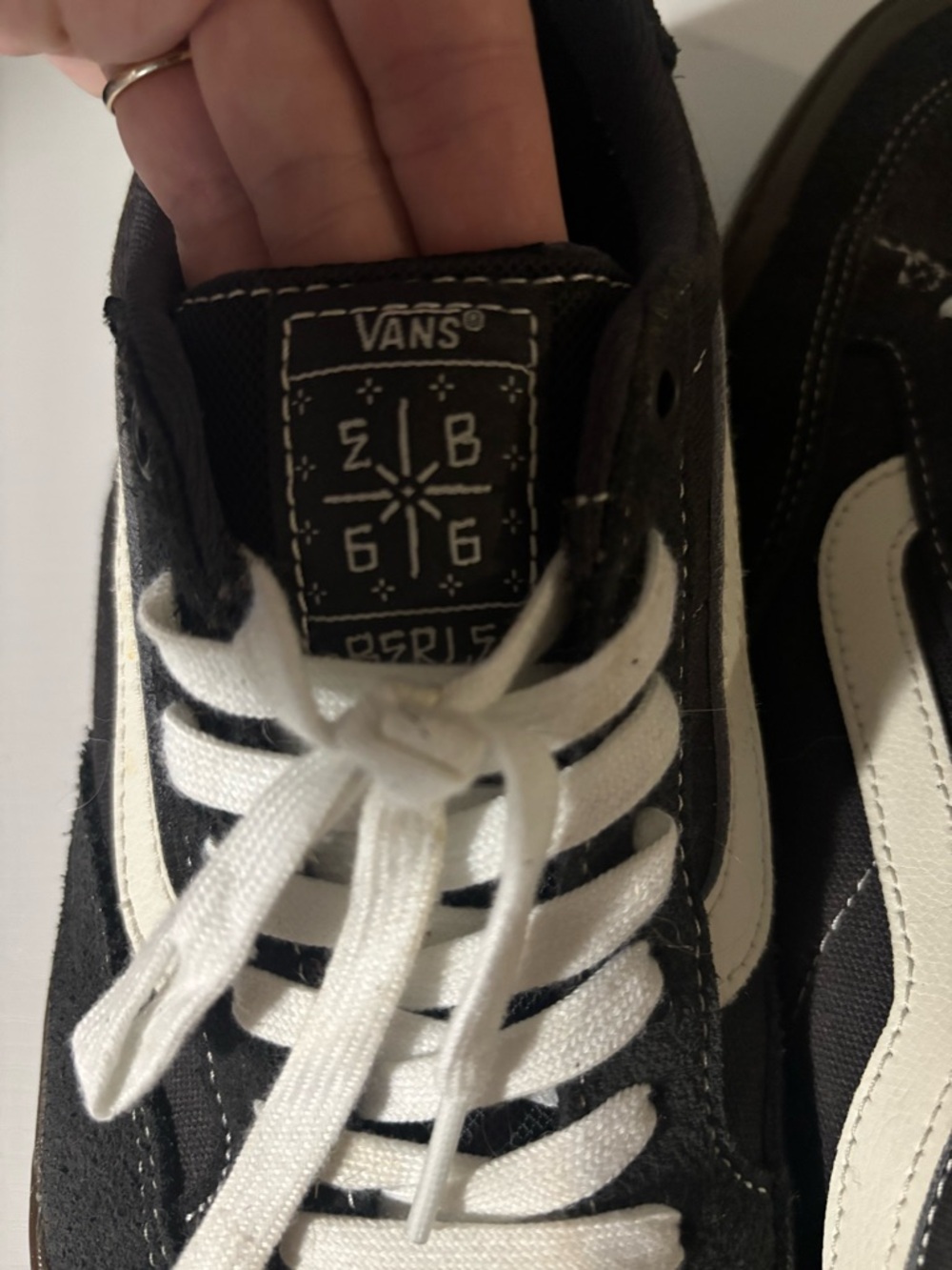 Vans Black and White Old Skool Low-Top Sneakers - Picture 3 of 10